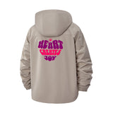 Heart Creates Joy Unisex Full-Zip Printed Waterproof Hooded Windbreaker