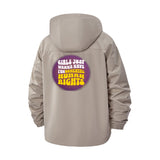 Empowerment Slogan Unisex Full-Zip Printed Waterproof Hooded Windbreaker