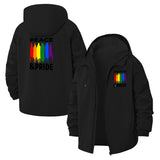 Peace and Pride Unisex Full-Zip Printed Waterproof Hooded Windbreaker