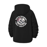 White Dragon Holy Creature Unisex Full-Zip Printed Waterproof Hooded Windbreaker