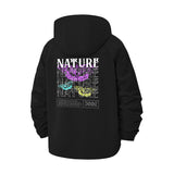 Nature Typographic Unisex Full-Zip Printed Waterproof Hooded Windbreaker