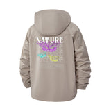 Nature Typographic Unisex Full-Zip Printed Waterproof Hooded Windbreaker