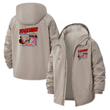 Retro Family Togetherness Unisex Full-Zip Printed Waterproof Hooded Windbreaker