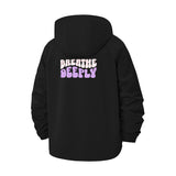 Breathe Deeply Unisex Full-Zip Printed Waterproof Hooded Windbreaker