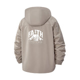 Faith Inspiration Unisex Full-Zip Printed Waterproof Hooded Windbreaker