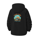 Tropical Travel Motto Unisex Full-Zip Printed Waterproof Hooded Windbreaker