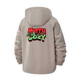 Festive Merry & Cozy Unisex Full-Zip Printed Waterproof Hooded Windbreaker
