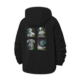 Glitch Sculpture Unisex Full-Zip Printed Waterproof Hooded Windbreaker