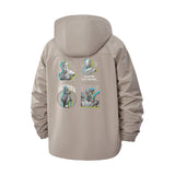 Glitch Sculpture Unisex Full-Zip Printed Waterproof Hooded Windbreaker
