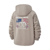 Patriotic Muscle Forge Unisex Full-Zip Printed Waterproof Hooded Windbreaker