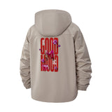Good Vibes Typographic Unisex Full-Zip Printed Waterproof Hooded Windbreaker