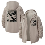 Vintage Graphic Unisex Full-Zip Printed Waterproof Hooded Windbreaker