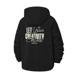 Let Your Creativity Shine Unisex Full-Zip Printed Waterproof Hooded Windbreaker