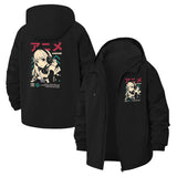 Anime Girl Graphic Unisex Full-Zip Printed Waterproof Hooded Windbreaker