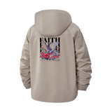 Faith and Dove Graphic Unisex Full-Zip Printed Waterproof Hooded Windbreaker