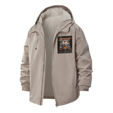 Fierce Tiger Unisex Full-Zip Printed Waterproof Hooded Windbreaker