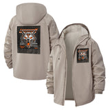 Fierce Tiger Unisex Full-Zip Printed Waterproof Hooded Windbreaker
