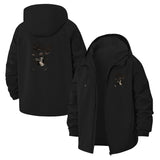 Dark Deer Skull Unisex Full-Zip Printed Waterproof Hooded Windbreaker