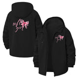 Soft Girl Bow Unisex Full-Zip Printed Waterproof Hooded Windbreaker