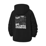 Motivational Typographic Unisex Full-Zip Printed Waterproof Hooded Windbreaker