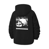 Skull Rebellion Unisex Full-Zip Printed Waterproof Hooded Windbreaker