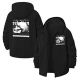 Skull Rebellion Unisex Full-Zip Printed Waterproof Hooded Windbreaker