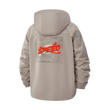 Speed Racing Unisex Full-Zip Printed Waterproof Hooded Windbreaker