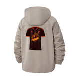 Soccer Jersey Graphic Unisex Full-Zip Printed Waterproof Hooded Windbreaker