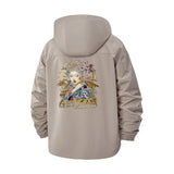 Geisha Art Unisex Full-Zip Printed Waterproof Hooded Windbreaker