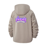 Whimsical Treat Better Unisex Full-Zip Printed Waterproof Hooded Windbreaker