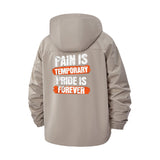 Motivational Quote Unisex Full-Zip Printed Waterproof Hooded Windbreaker
