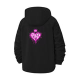 Broken Heart Graffiti Unisex Full-Zip Printed Waterproof Hooded Windbreaker