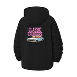 Classic Cruiser Car Unisex Full-Zip Printed Waterproof Hooded Windbreaker