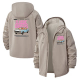 Classic Cruiser Car Unisex Full-Zip Printed Waterproof Hooded Windbreaker