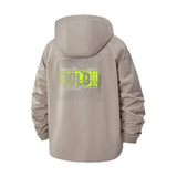 Bold Typographic Unisex Full-Zip Printed Waterproof Hooded Windbreaker