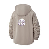 Motivational Slogan Unisex Full-Zip Printed Waterproof Hooded Windbreaker