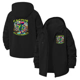 Cactus Cartoon Unisex Full-Zip Printed Waterproof Hooded Windbreaker