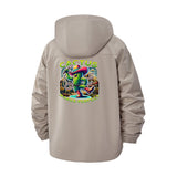 Cactus Cartoon Unisex Full-Zip Printed Waterproof Hooded Windbreaker