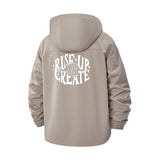 Rise Up and Create Unisex Full-Zip Printed Waterproof Hooded Windbreaker
