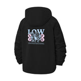 Low Life Cartoon Typography Unisex Full-Zip Printed Waterproof Hooded Windbreaker