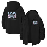 Low Life Cartoon Typography Unisex Full-Zip Printed Waterproof Hooded Windbreaker
