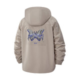 Electric Butterfly Unisex Full-Zip Printed Waterproof Hooded Windbreaker