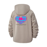 Psychedelic Heart Unisex Full-Zip Printed Waterproof Hooded Windbreaker