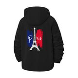 Eiffel Tower Paris Unisex Full-Zip Printed Waterproof Hooded Windbreaker