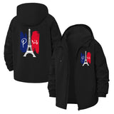 Eiffel Tower Paris Unisex Full-Zip Printed Waterproof Hooded Windbreaker