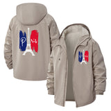 Eiffel Tower Paris Unisex Full-Zip Printed Waterproof Hooded Windbreaker