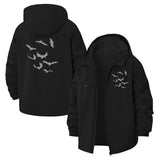 Bat Silhouette Unisex Full-Zip Printed Waterproof Hooded Windbreaker