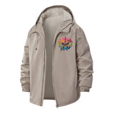 Dragonfly and Butterfly Heart Unisex Full-Zip Printed Waterproof Hooded Windbreaker
