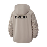 Typographic BREED Unisex Full-Zip Printed Waterproof Hooded Windbreaker