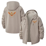 Free Bird Eagle Unisex Full-Zip Printed Waterproof Hooded Windbreaker